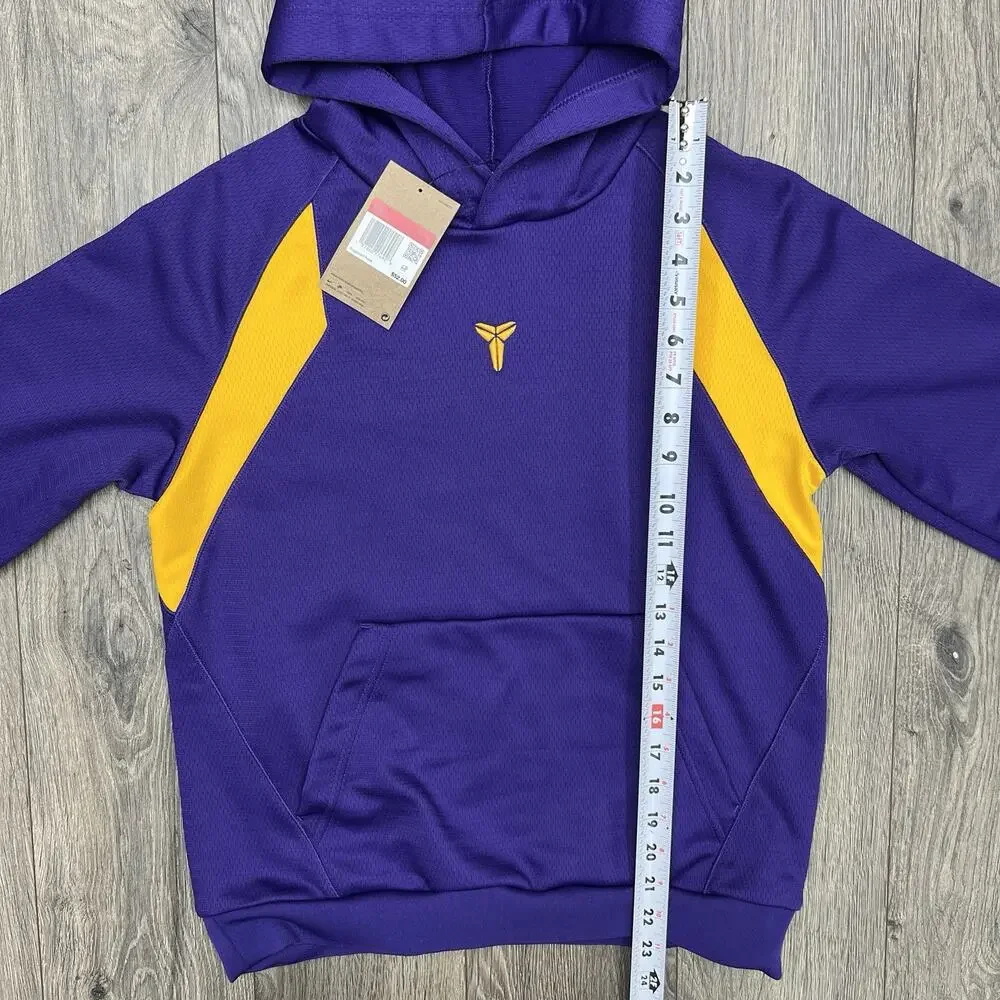 Nike Kobe Hoodie Size Large Big Kids Court Purple Gold Therma Fit Pullover $52